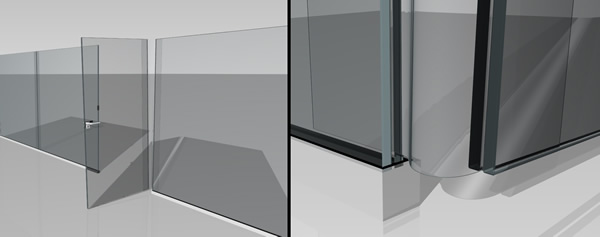 Conceptual design of a thin-glass door hinge (©Peters)