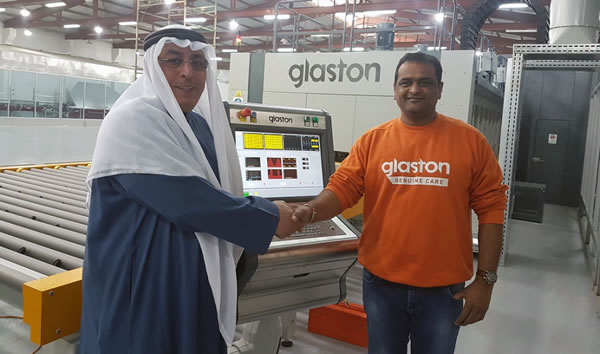 From left: Abdullah Al-Qabandi, General Manager of G.M Al-Hadi Glass Industries & Rajesh Sriramulu, Glaston