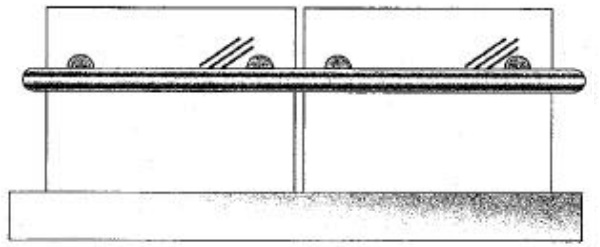 Figure 1 (c) Glass Balustrade with a bolted/ attached hand rail, supported only at the bottom edge.