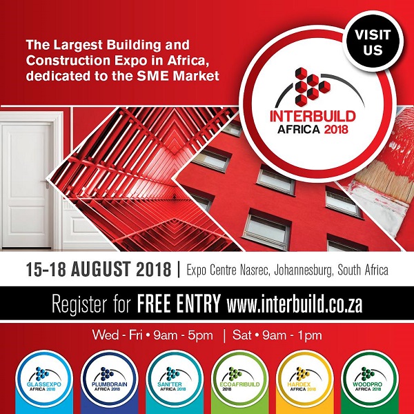Interbuild Africa 15 - 18 August 2018 - opens next week