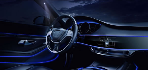 Automotive Multi Light 1&2: flexible wave guides for interior accents (© Schott AG)