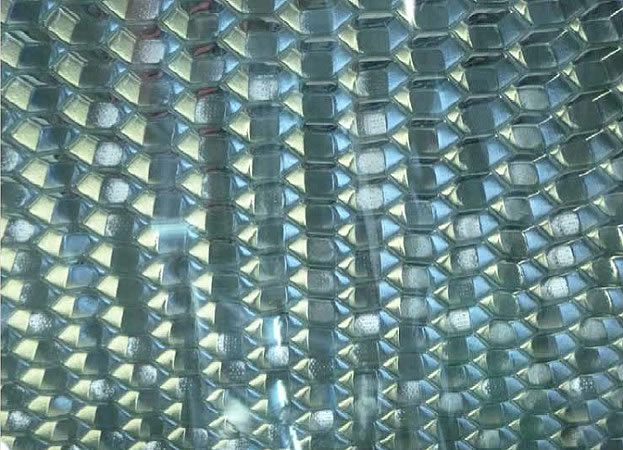 Fig 3 Perforated honeycomb bonded to glass
