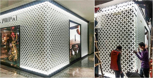 Architectural Glass Design for Louis Vuitton, Beijing China | Nathan Allan Glass Studios