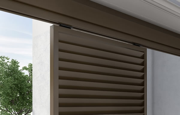 Hanging shutters of vertical shading