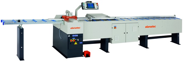 Glazing bead saw GLS 192: The new version of this classic with redesigned clamping technology makes it possible to cut two glazing beads simultaneously, among other things. Image copyright: elumatec AG, Mühlacker