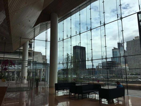 FMC Tower Lobby Sparkles with Structural Glass