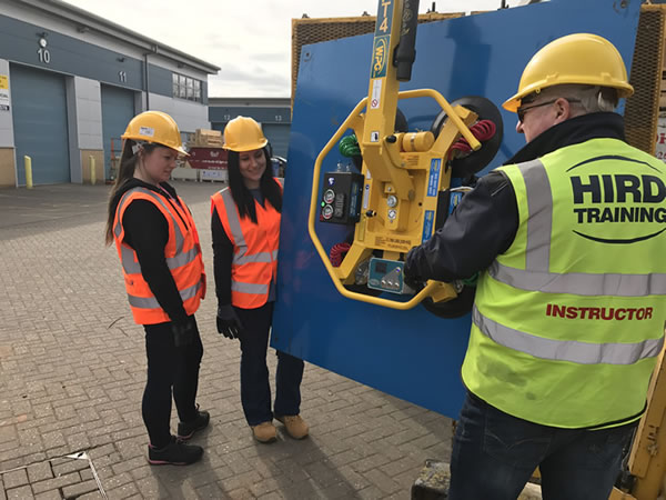 Training of our people is integral to what we do, so they are fully-informed about new products, and can give customers the best advice and service. Pictured: two new members of our customer support team, Rebecca Clark, left, and Amy Goldsmith, undergo their RTITB Vacuum Lifter training, with the new Intelli-Grip MRT4.