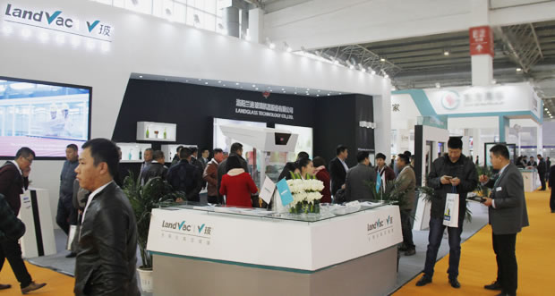  LandGlass booth is crowded with visitors. 