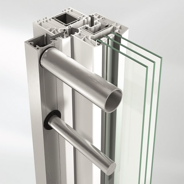  Schüco safety barriers: fixing system with rebate strip.