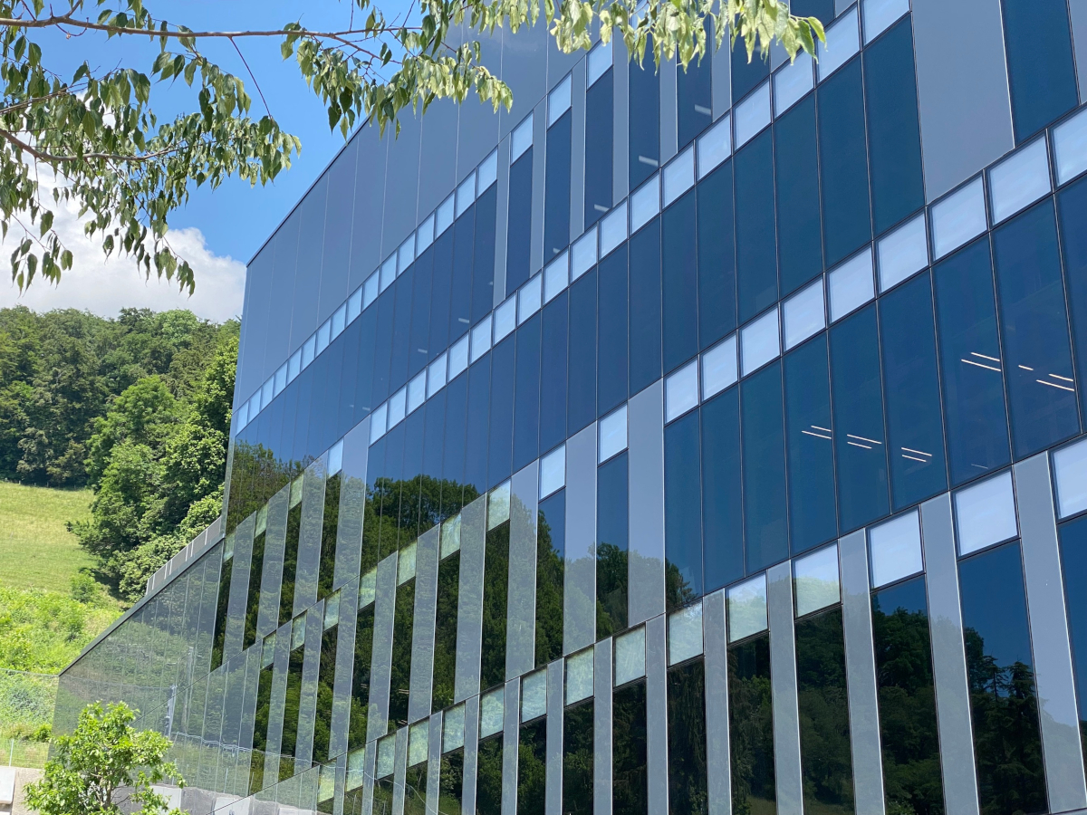 Eyrise facade at Merck building in Switzerland