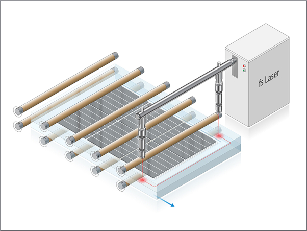 The use of a laser to weld the edges of glass together can help make solar panels easier to recycle at the end of their lifespan. Graphic by Al Hicks