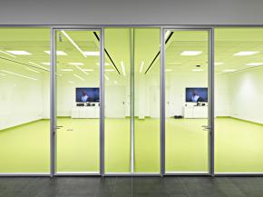 Office doors sliding or hinged, strictly in glass