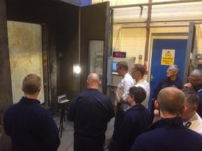 Firefighters get behind the scenes look at a fire test furnace
