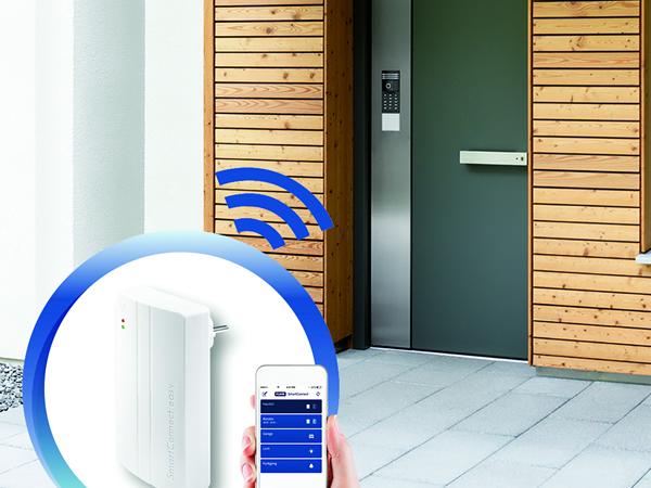 The ’SmartConnect easy’ app based access control, one of the innovative packages available as a SmartSecure option.