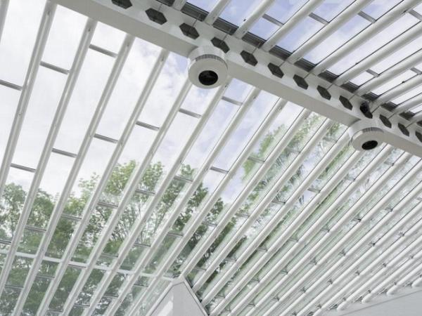 Restored Glass House Sculpture Gallery features Solarcool Gray tinted glass