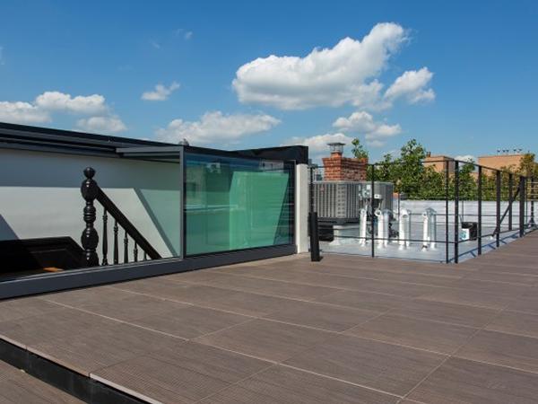 Flat roof top terrace access achieved using box rooflight