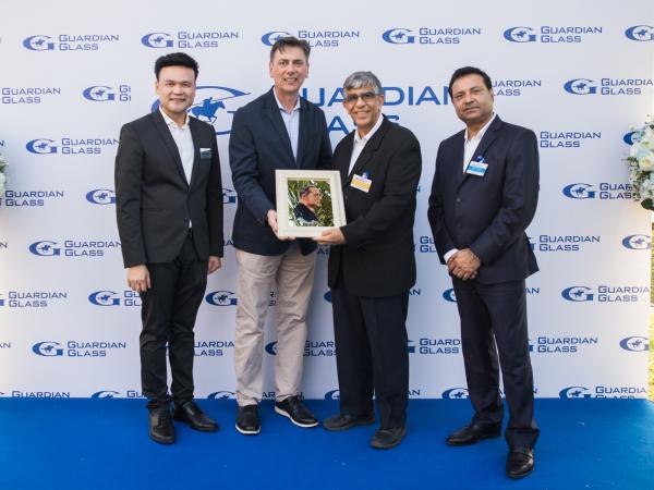 Left to right: Sutti Klovuttivat, Thailand Sales Manager, Guardian Glass; Ron Vaupel, Guardian Industries President and CEO; Dalip Kumar Pawa, Owner, Hoffen Group; and Sanjiv Gupta, General Manager, Asia Pacific Region, Guardian Glass.