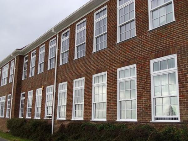 Vertical sliding windows installed at Varndean College