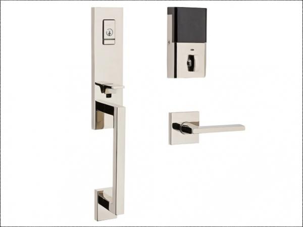 Minneapolis style handle and lock set in Satin Nickel finish. (Photo: Business Wire)
