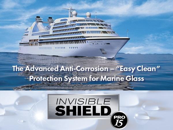 INVISIBLE SHIELD® PRO 15 is the "easy clean" solution to preserve & protect marine glass against the elements