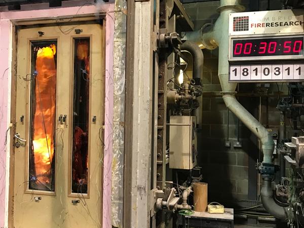 Timber fire door tests see Pyroguard glass excel
