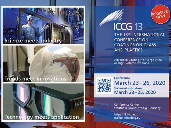 International Conference on Coatings on Glass and Plastics ICCG13 from March 23-26, 2020