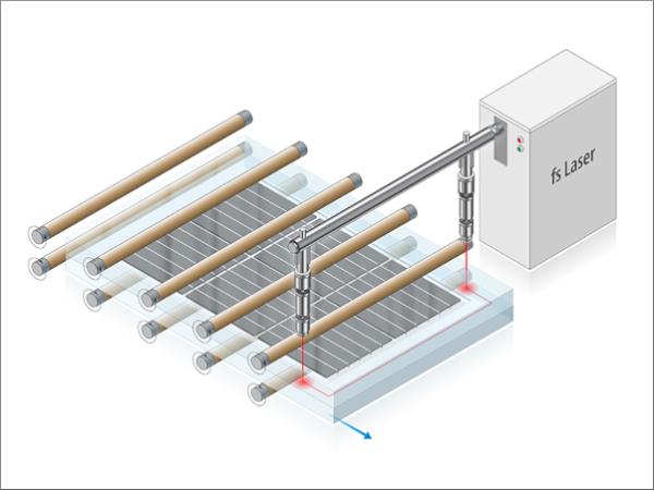 The use of a laser to weld the edges of glass together can help make solar panels easier to recycle at the end of their lifespan. Graphic by Al Hicks