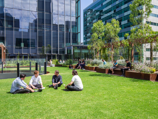 Climate change adaptations through infrastructural greening. Photo: Arup