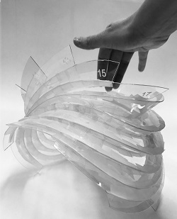 [13] Sculpture prototype (taped laser cut plastic)