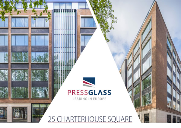 Revitalisation of 25 Charterhouse SQ in London using glass from PRESS GLASS