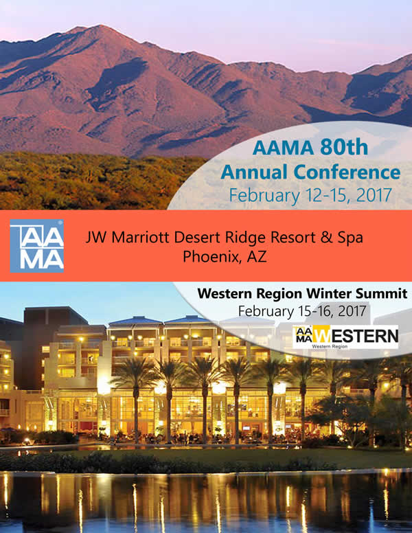 Milestone AAMA 80th Annual Conference registration opens, event structured; 2017-18 event dates set