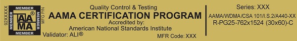AAMA Certification Label
