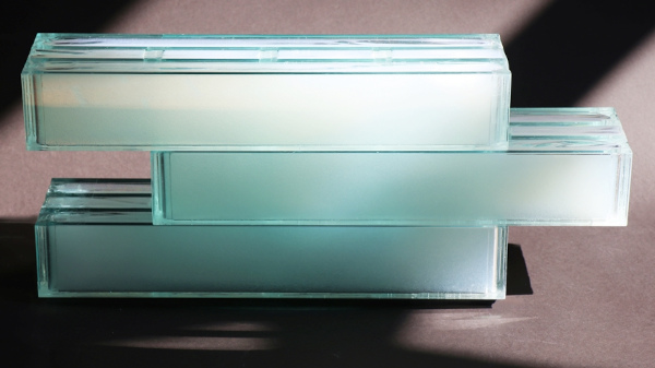 Aerogel glass bricks are thermally insulating and translucent, but still not transparant thus providing privacy. Image: Empa