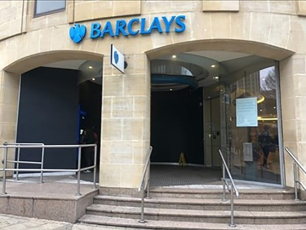 Barclays Bank in Birmingham fitted with the Jack Aluminium’s JD47 Shopfront System