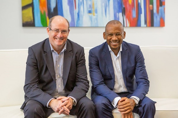 William Cox (left) and Aurecon Chairman, Teddy Daka