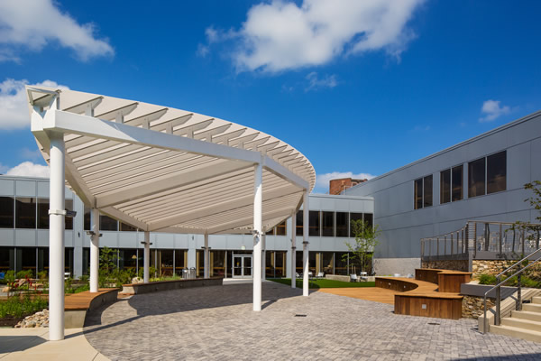 Delaware Tech's courtyard canopy by EXTECH Inc.