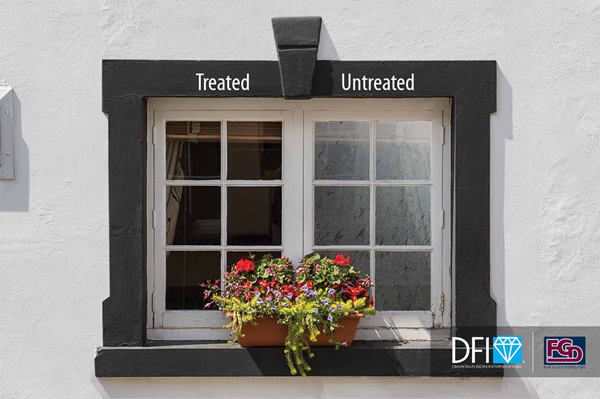 Diamon-Fusion window treated vs. untreated