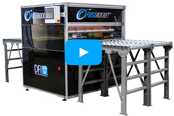 Conveyors pictured in both images are for demonstration purposes only. The FuseRocket will seamlessly fit between your existing conveyors