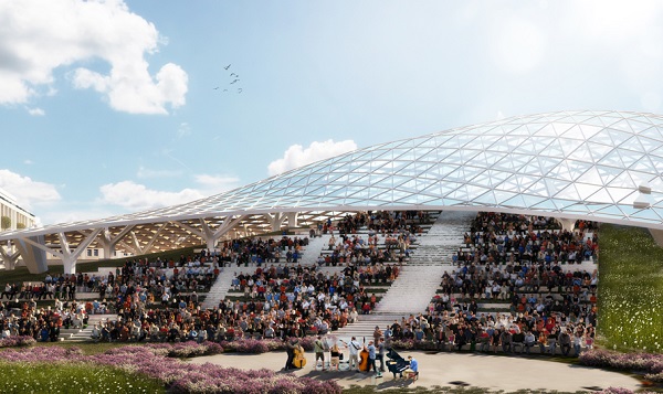 Fig. 1 Artist impression of the completed grid shell structure