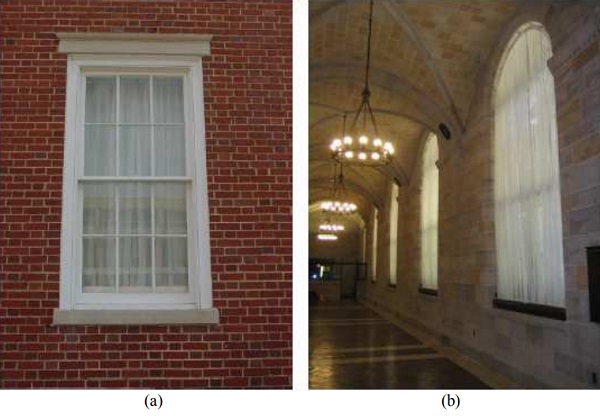Fig. 10. Examples of application of blast curtains in residential or historical buildings (www.wincosglobal.com)