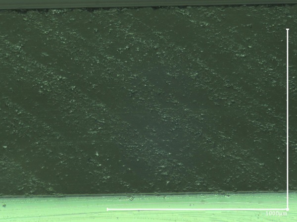 Fig. 10: Arris seen with reflected lighting , magnification 200X.