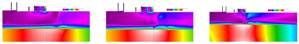 Figure 11. PVC frame, Thermal Break 50 mm, 20 mm, 0.6 mm heat transfer analysis w/m2.