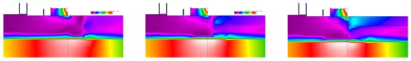 Figure 12. Wooden frame, thermal break 50 mm, 20 mm, 0.6 mm heat transfer analysis w/m2.