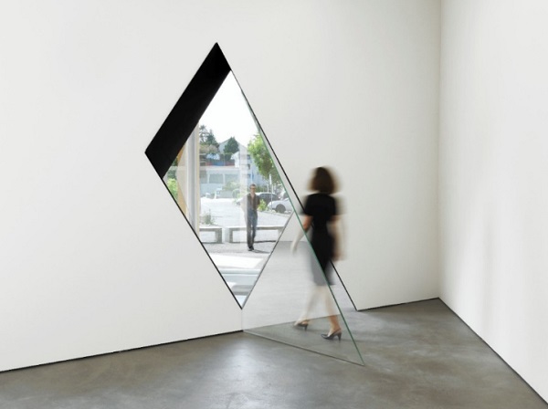 Fig. 14 33-D, 2014 | Aluminum, glass and existing architecture | Total dimensions variable | Location: Kunsthaus Baselland Photo Credit: Serge Hasenböhler