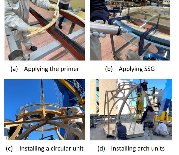 Fig. 19: Process Flow: Fabrication to Installation of the timber SSG units.
