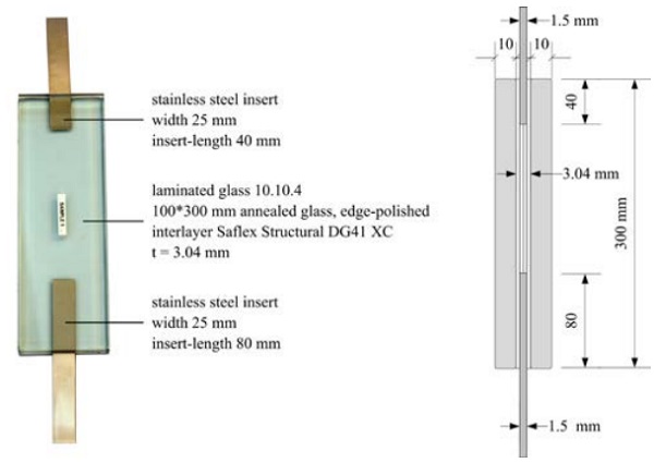 Figure 1: Pull-out specimen; (a) top view; (b) section. Nominal dimensions are provided in mm