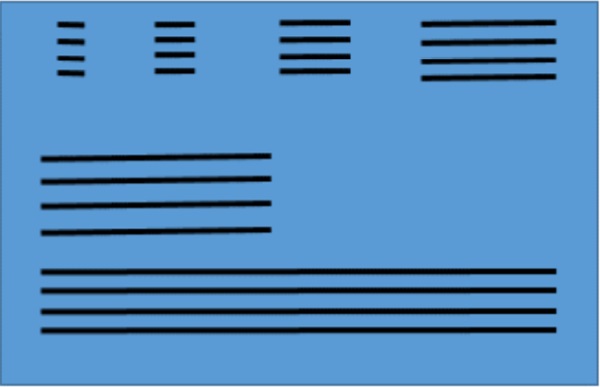 Figure 1: Placement of metal bars of various lengths on glass.