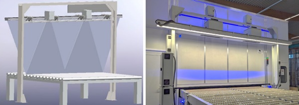 Fig. 1 & 2: Working scheme and real setup of a distortion channel (Temper Scanner).