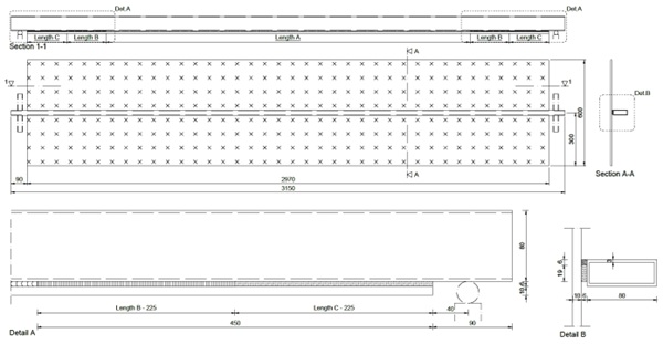 Fig. 1: Typical drawing of a test specimen.