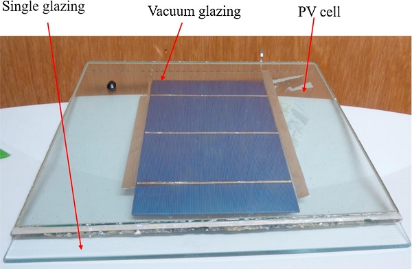 Fig. 2. Photograph of combined PV-vacuum glazing.